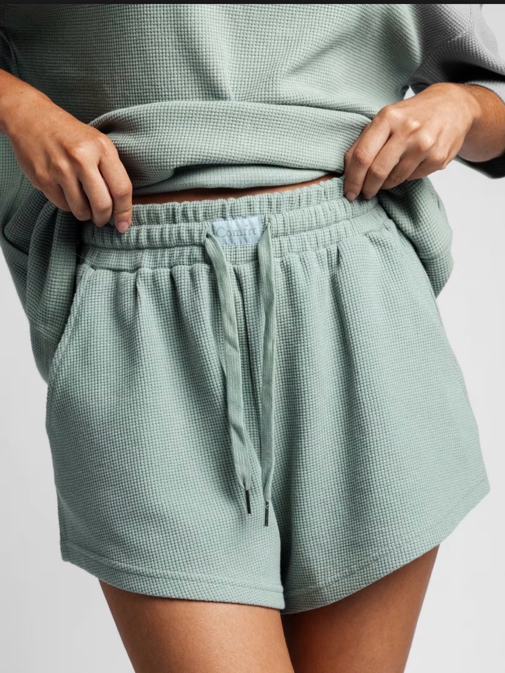 Comfrt Seafoam Waffle Lounge Shorts